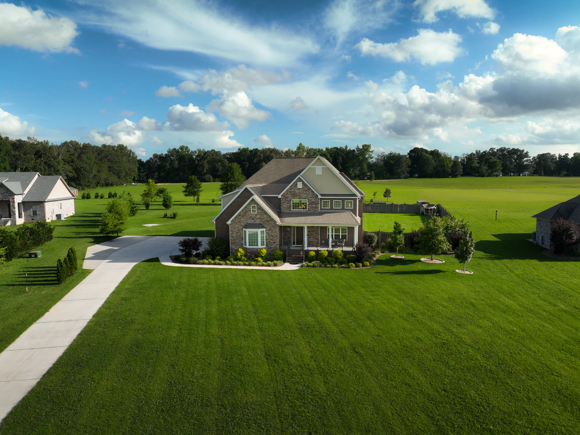 Aerial coverage, Bedford County working farm